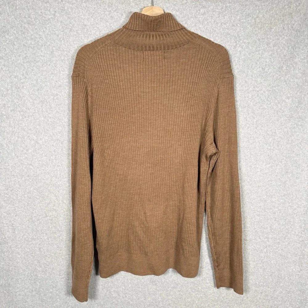 Banana repubublic salta merino turtleneck sweater mens medium brown ribbed